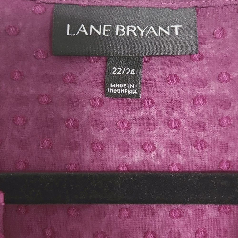 LANE BRYANT | Neck Tie Sheer Swiss Dot Blouse - Picture 7 of 9